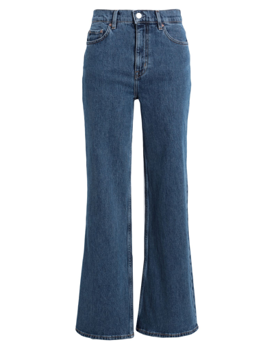 Other Stories Straight Frayed Jeans In Blue