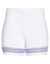 Vicolo Woman Shorts & Bermuda Shorts White Size Onesize Cotton, Acrylic