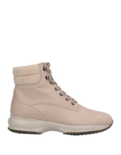 Hogan Ankle Boots In Beige