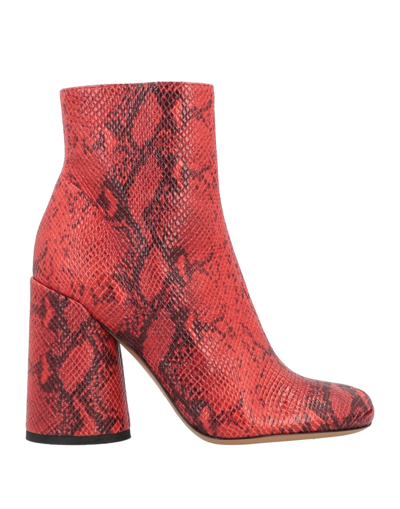 Emporio Armani Ankle Boots In Red