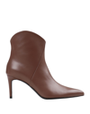 GIAMPAOLO VIOZZI GIAMPAOLO VIOZZI WOMAN ANKLE BOOTS BROWN SIZE 11 SOFT LEATHER