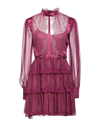 Alberta Ferretti Short Dresses In Mauve