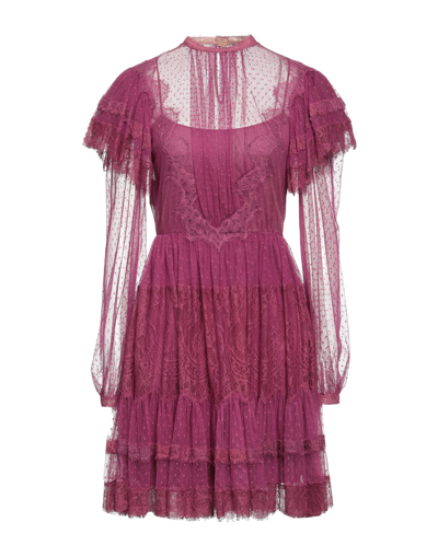 Alberta Ferretti Short Dresses In Mauve