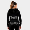 Juicy Couture Embellished-back Velour Hooded Jacket In Liquorice