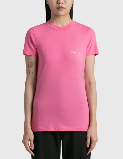 Jacquemus Le T-shirt Jacques Organic Cotton-jersey T-shirt In Pink