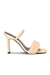 By Far Pink Ada 100 Shearling Trim Leather Sandals In White