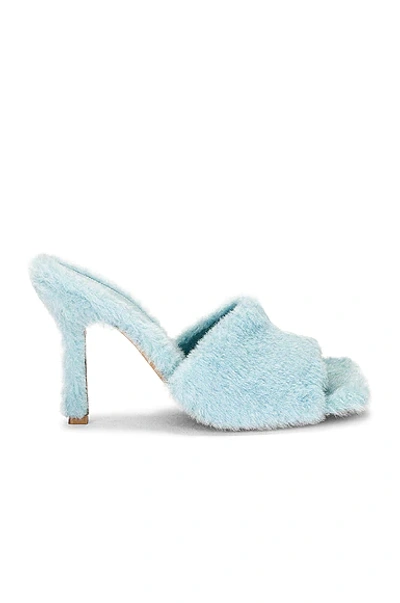 Bottega Veneta Blue Stretch Heeled Sandals In 4545 Pale Blue