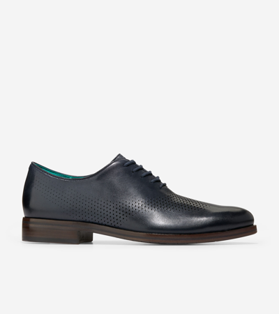 Cole Haan Washington Grand Laser Wing Oxford In Marine Blue-black