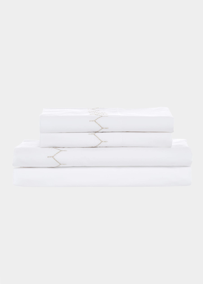 John Robshaw Stitched Sand 300 Thread Count King Sheet Set