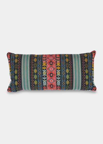 Schumacher Cosima Embroidery Pillow In Carbon Multi