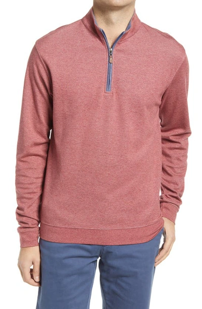 Johnnie-o Sully Quarter Zip Pullover In Malibu Red