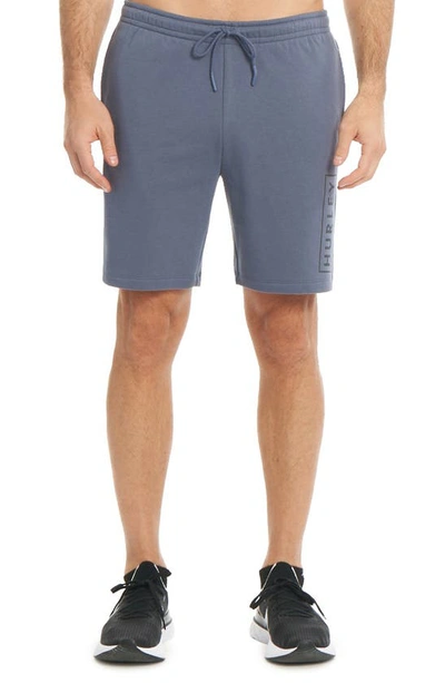 Hurley Boxed Logo Fleece Shorts In Dark Blue