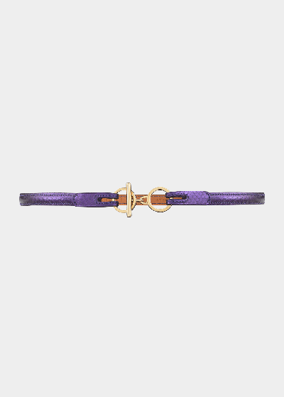 Vaincourt Paris L'attachante Small Leather Belt In Purple