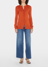 Totême Fine Knit Merino Cardigan Bloody Mary In Medium Red