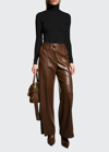 Majestic Soft Touch Metallic Turtleneck Sweater In Noir