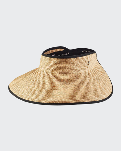 Helen Kaminski Mai Raffia Visor In Medium Beige