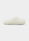 Marni Fussbett Sabot Shearling Mules In Natural White