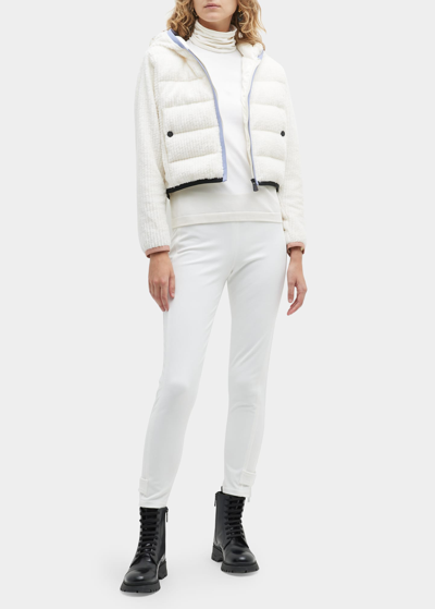 Moncler Fitted Full Length Trousers In White