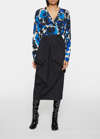 Dries Van Noten Sabrina Draped Midi Skirt In Black