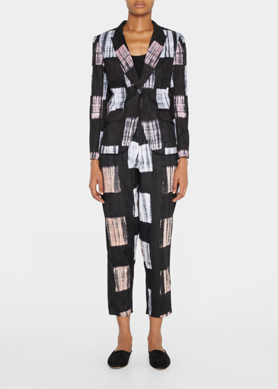 Busayo Idowu Hand-dyed Cotton Pull-on Pants In Peach Black White