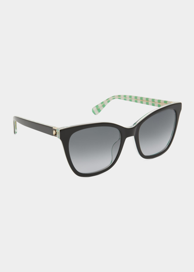 Kate Spade Desis Square Acetate Sunglasses In Black