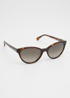 Kate Spade Adeline 55mm Gradient Cat Eye Sunglasses In Havana