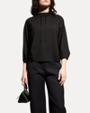 Theory Drawstring Mock Neck Sweater In Black