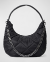 Mz Wallace Bowery Quilted Nylon Shoulder Bag In Black