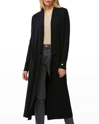 Soia & Kyo Annabella Long Sustainable Coat Cardigan In Black