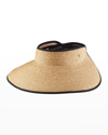 Helen Kaminski Mai Raffia Visor In Medium Beige