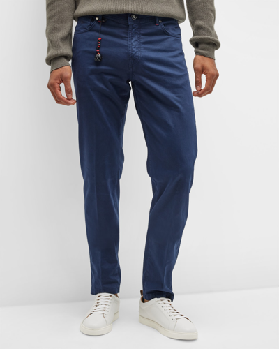Marco Pescarolo Men's Supima Cotton 5-pocket Pants In Blue