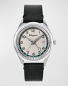 Ferragamo Men's  Timeless Stainless Steel Leather Strap Watch In Stainless Steel