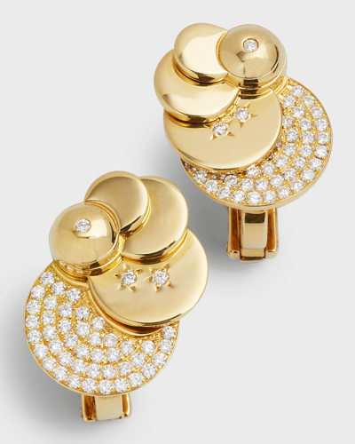 Krisonia 18k Yellow Gold Swirl Earrings With Diamonds