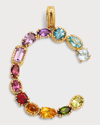 DOLCE & GABBANA YELLOW GOLD MULTI FINE GEM CHARM, LETTER C