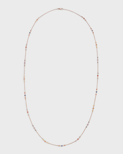 Krisonia 18k Rose Gold Multicolor Sapphire Necklace, 90cm