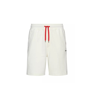 Hugo Cotton-interlock Shorts With Logo-tape Side Stripe In White