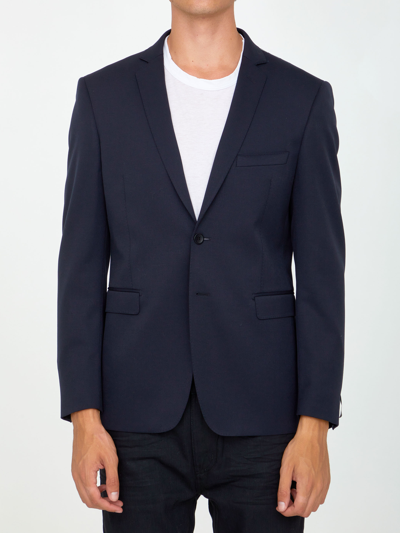 Tonello Blue Wool Jacket In Navy Blue