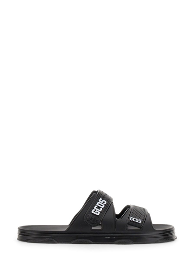 Gcds Black Logo Strap Sandals