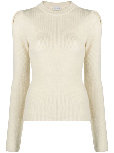 Lemaire Off-white Crewneck Jumper In Wh014 Creamy White