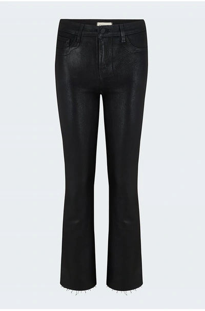 L Agence Marty High Rise Flare Jean In Noir Coated In Black