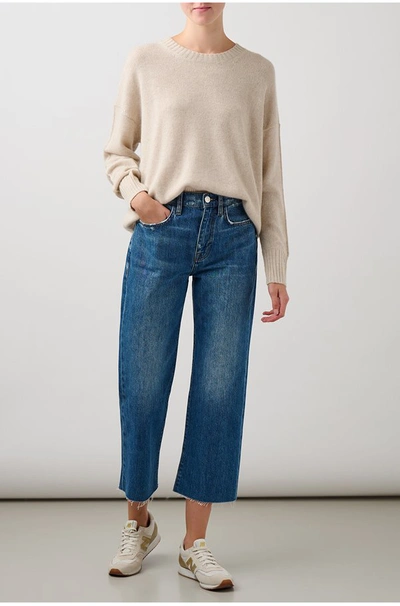 Allude Crew Neck Jumper In Marble In Neutral,blue