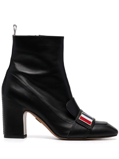 Thom Browne Rwb Patch Ankle Boots In Black
