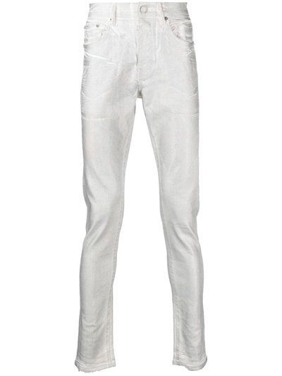 Purple Brand Silver Worn Iridescent Skinny Jeans In White