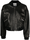 YMC YOU MUST CREATE ZIP-UP CROPPED LEATHER JACKET