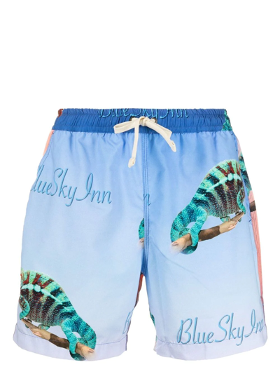 Blue Sky Inn Graphic-print Swim Shorts In Multicolor