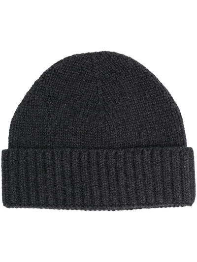 Moorer Cashmere Knitted Beanie In Grau