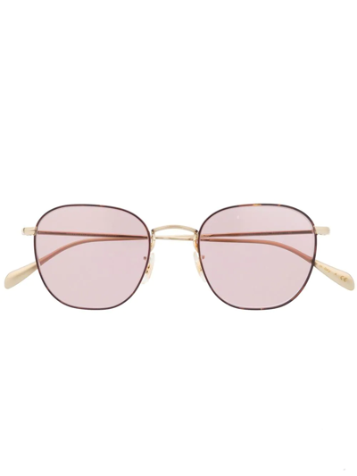 Oliver Peoples Clyne Square-frame Sunglasses In Gold