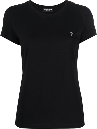 Dondup Logo-plaque T-shirt In Black