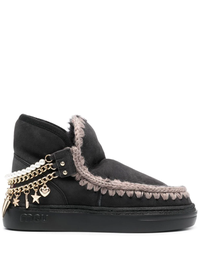 Mou Charm-detail Slip-on Boots In Grau