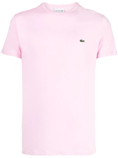 Lacoste Logo-embroidered Pima Cotton T-shirt In Pink
